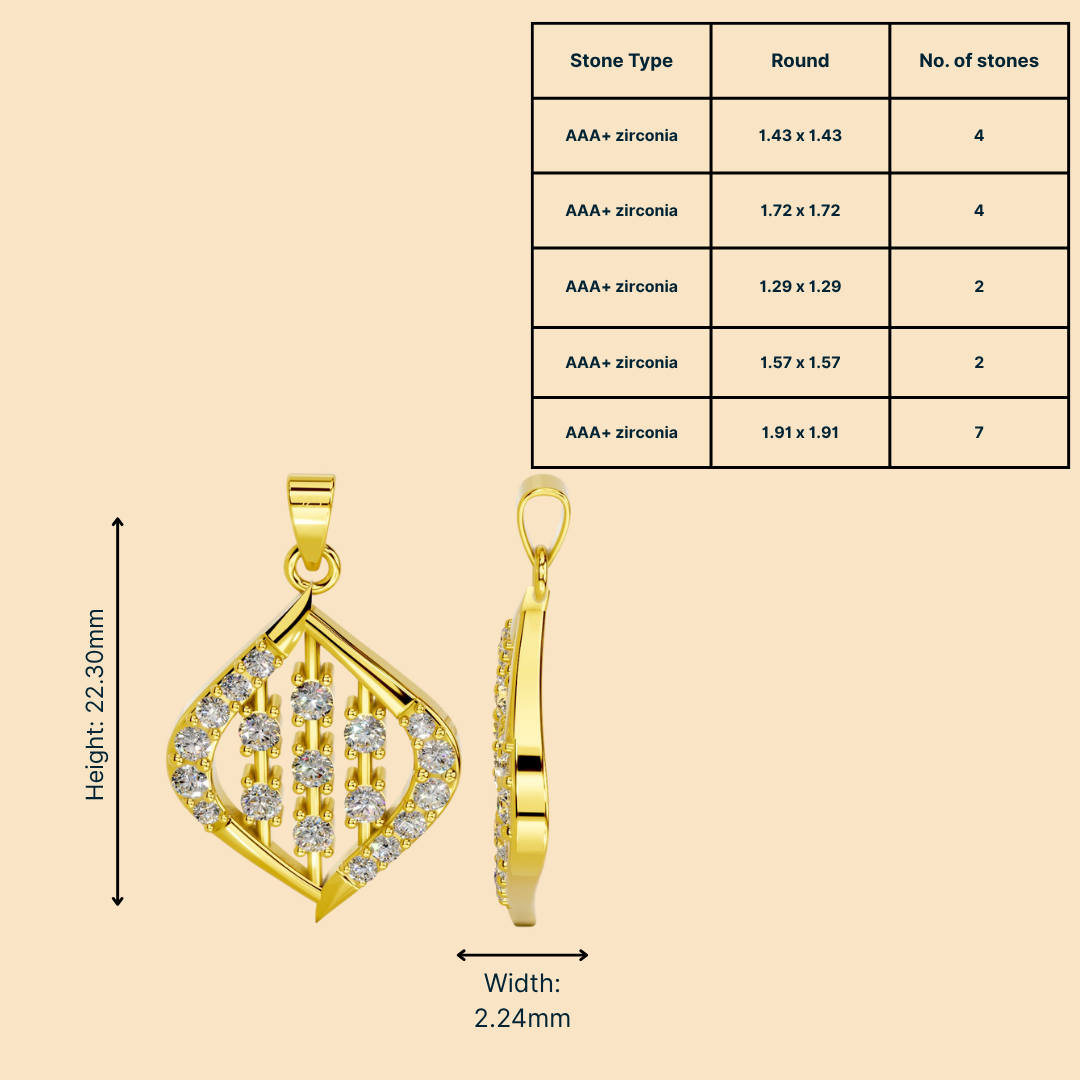 Orlina Pendant (Without chain)