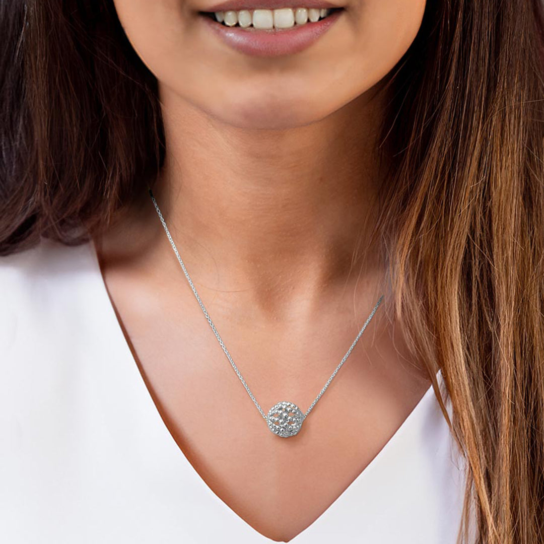White Rhodium Plated Sterling Silver