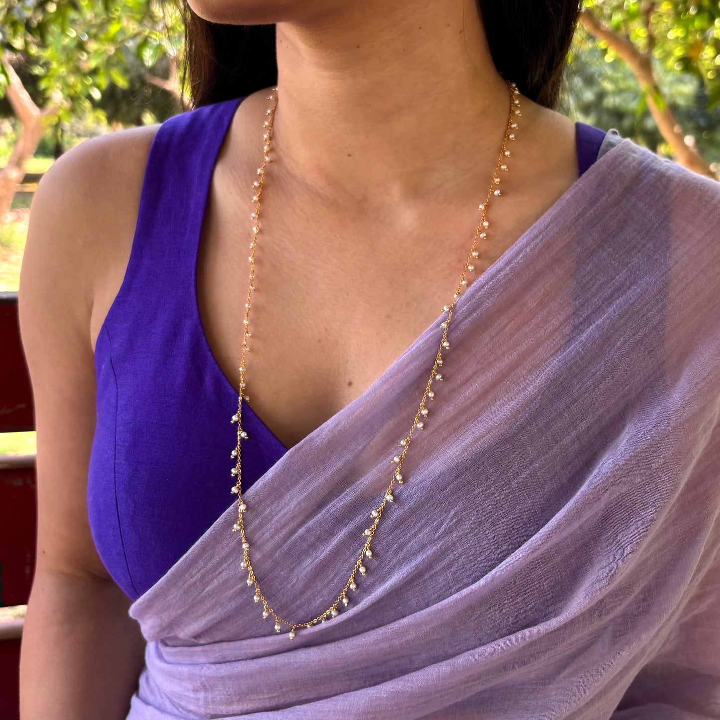 The Grace Pearl Chain and Earrings Set