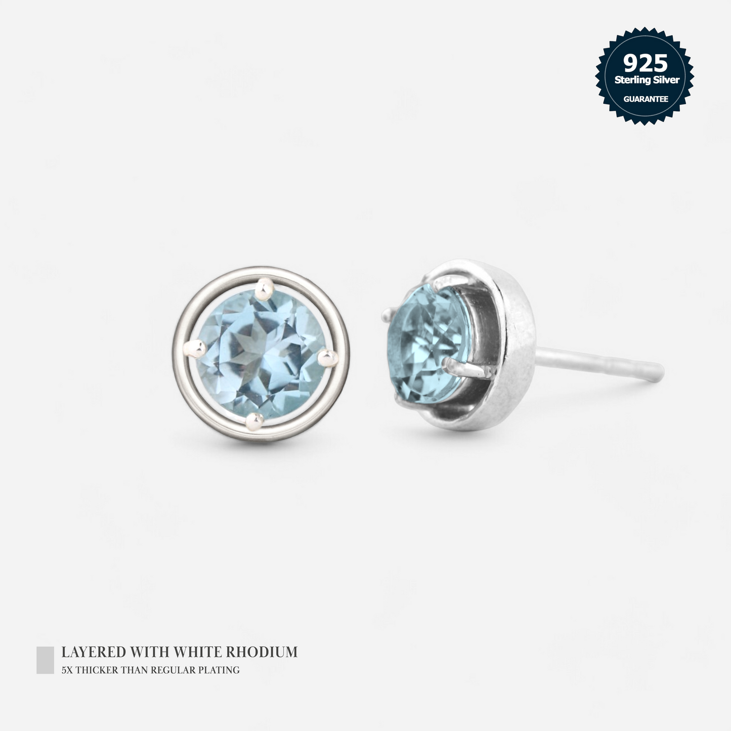 White Rhodium Plated Sterling Silver
