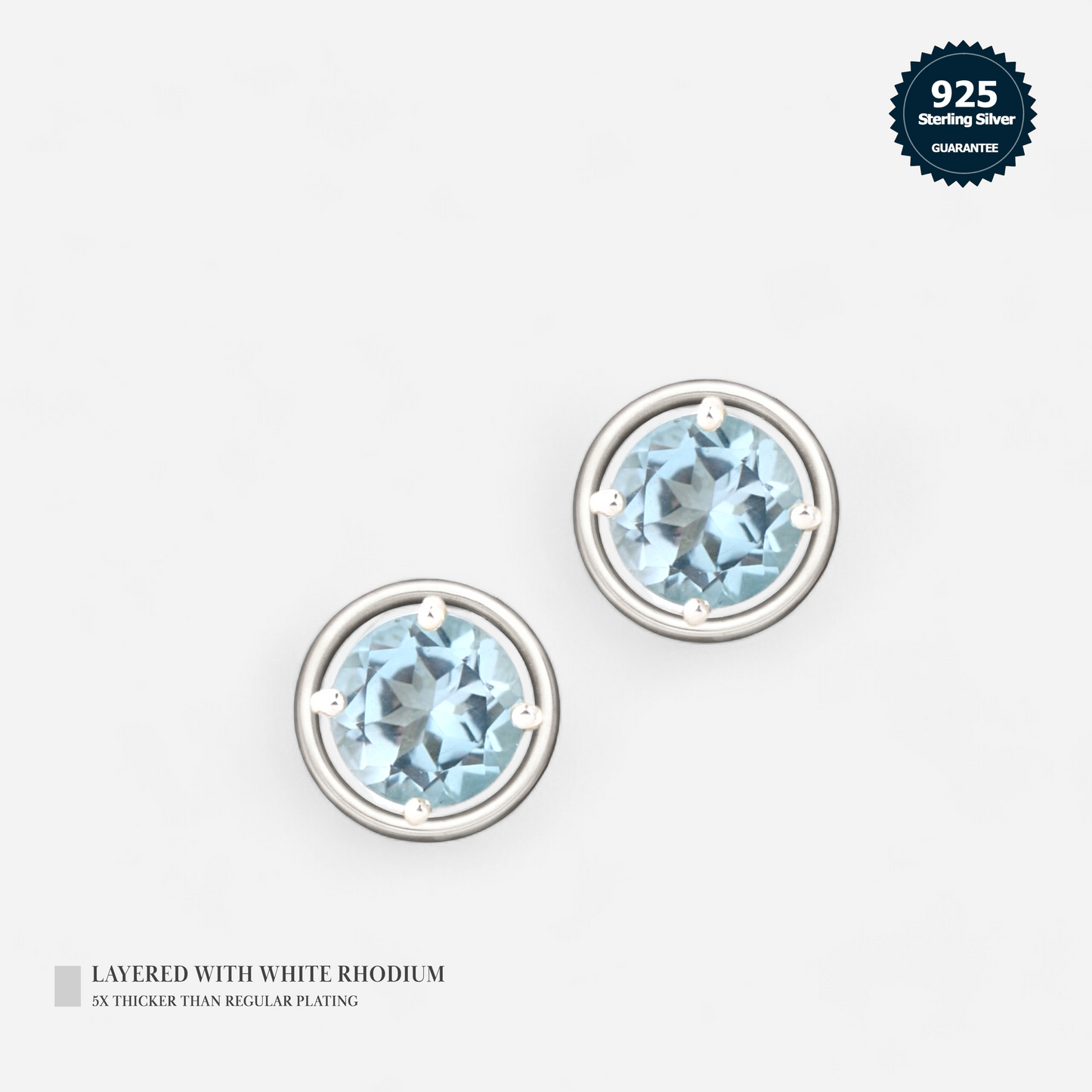 White Rhodium Plated Sterling Silver