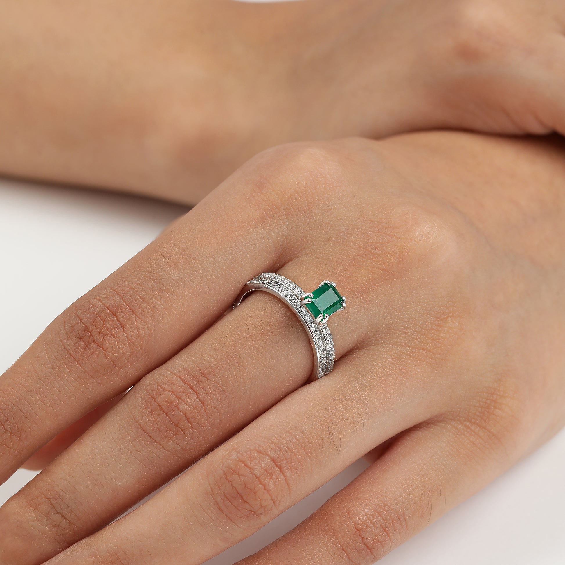 White Rhodium Plated Sterling Silver