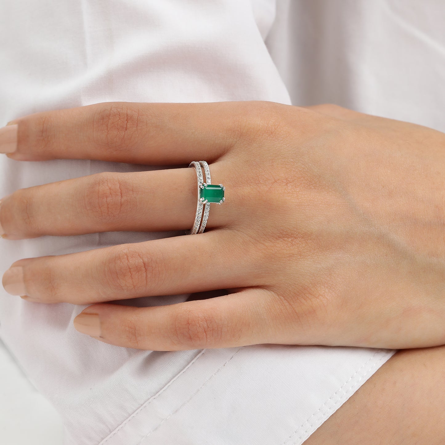 White Rhodium Plated Sterling Silver
