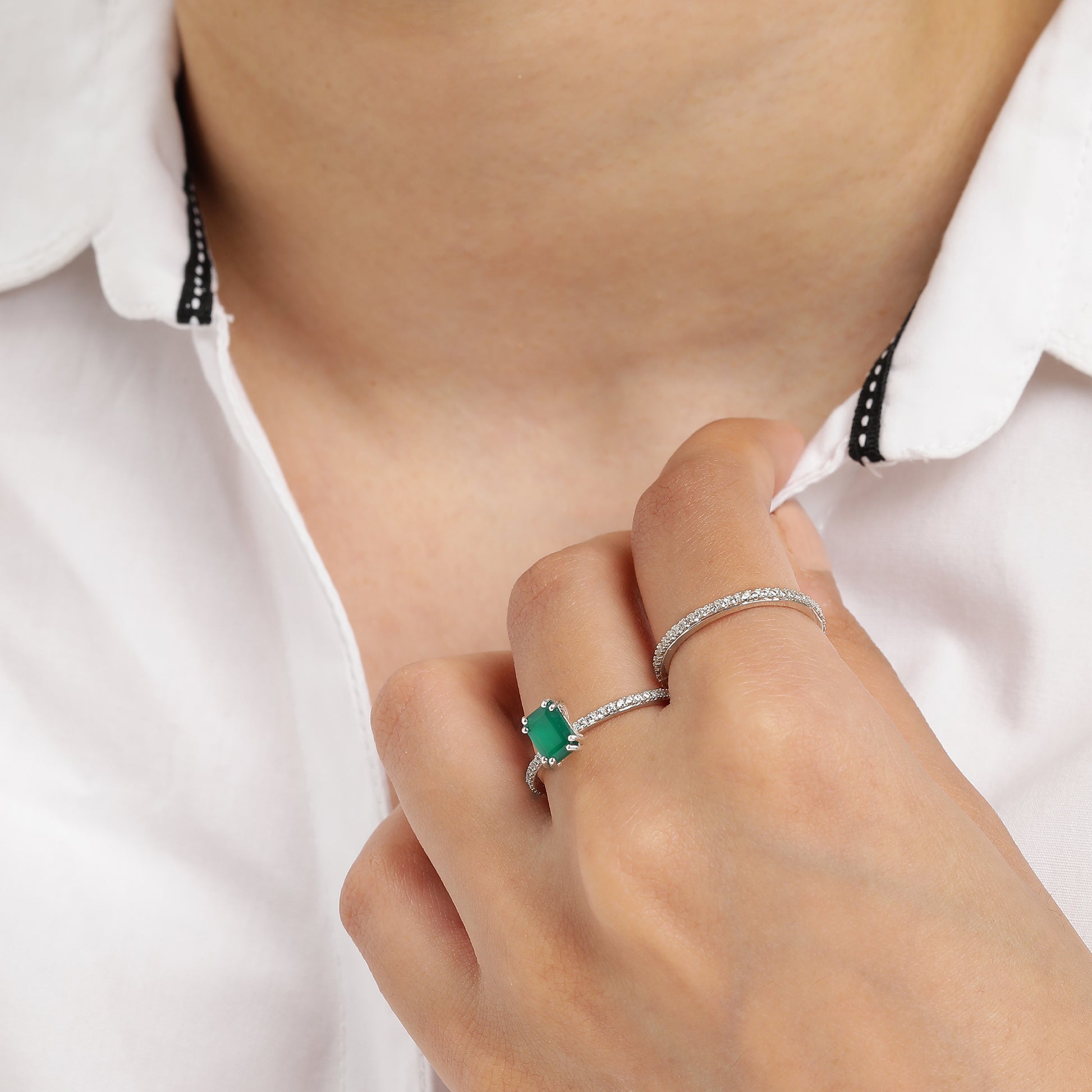 White Rhodium Plated Sterling Silver