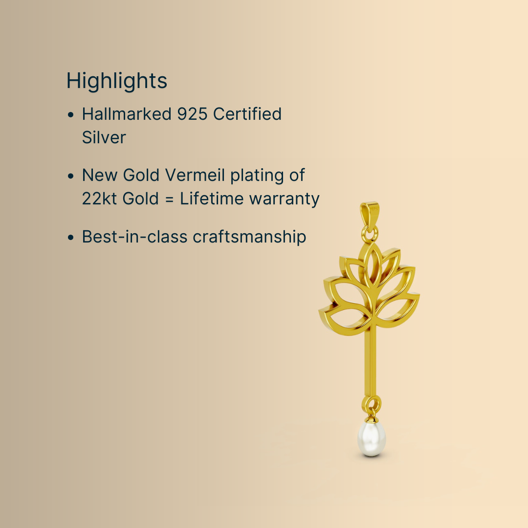Serene Lotus Pendant (Without chain)