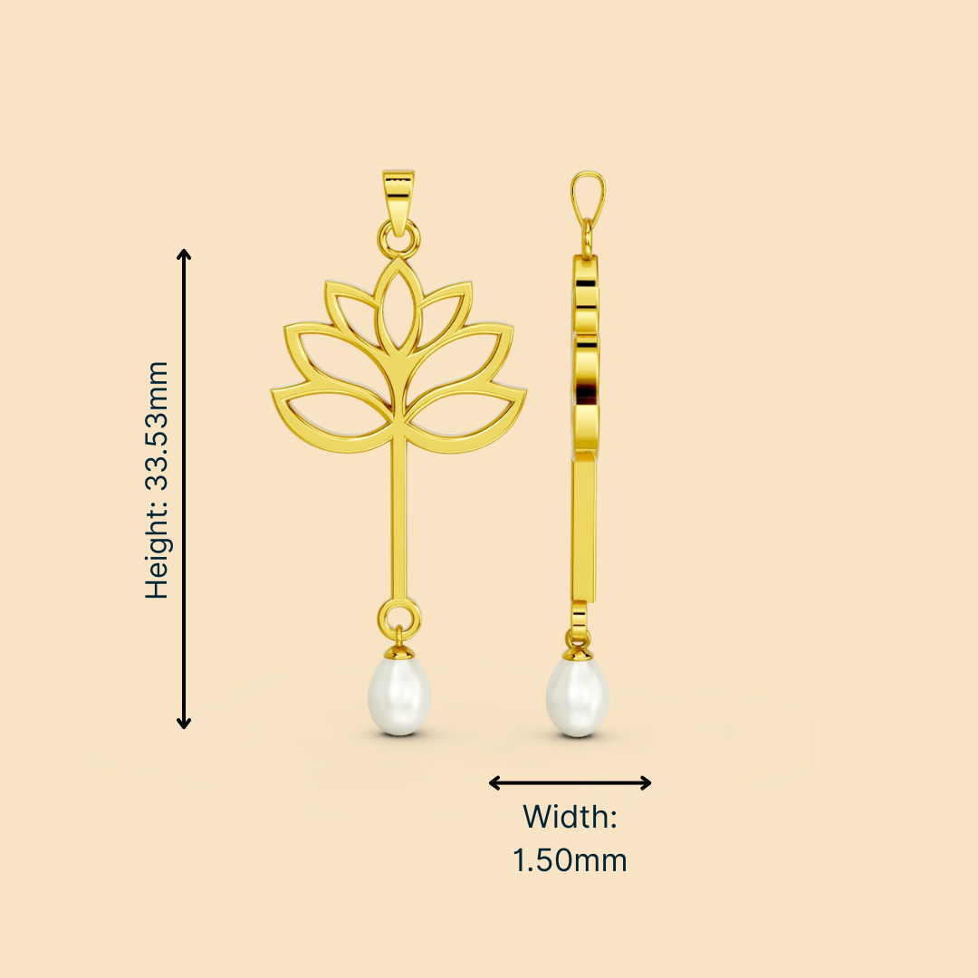 Serene Lotus Pendant (Without chain)