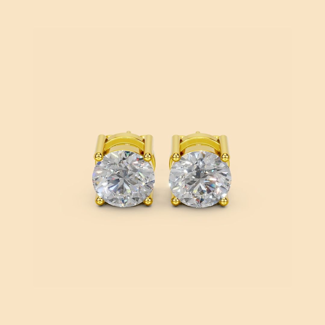 Solitaire Stud Earrings