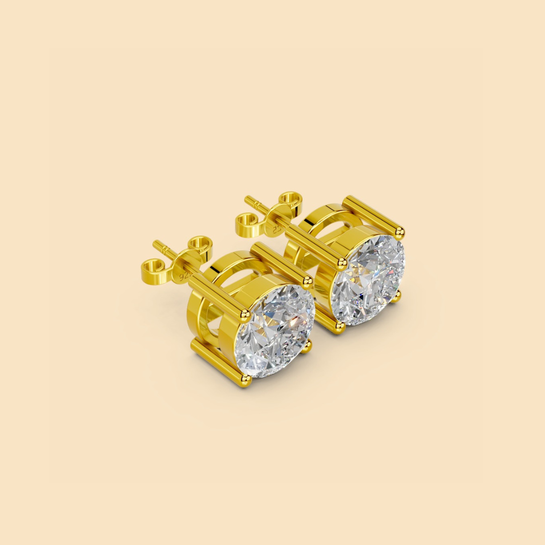 Solitaire Stud Earrings