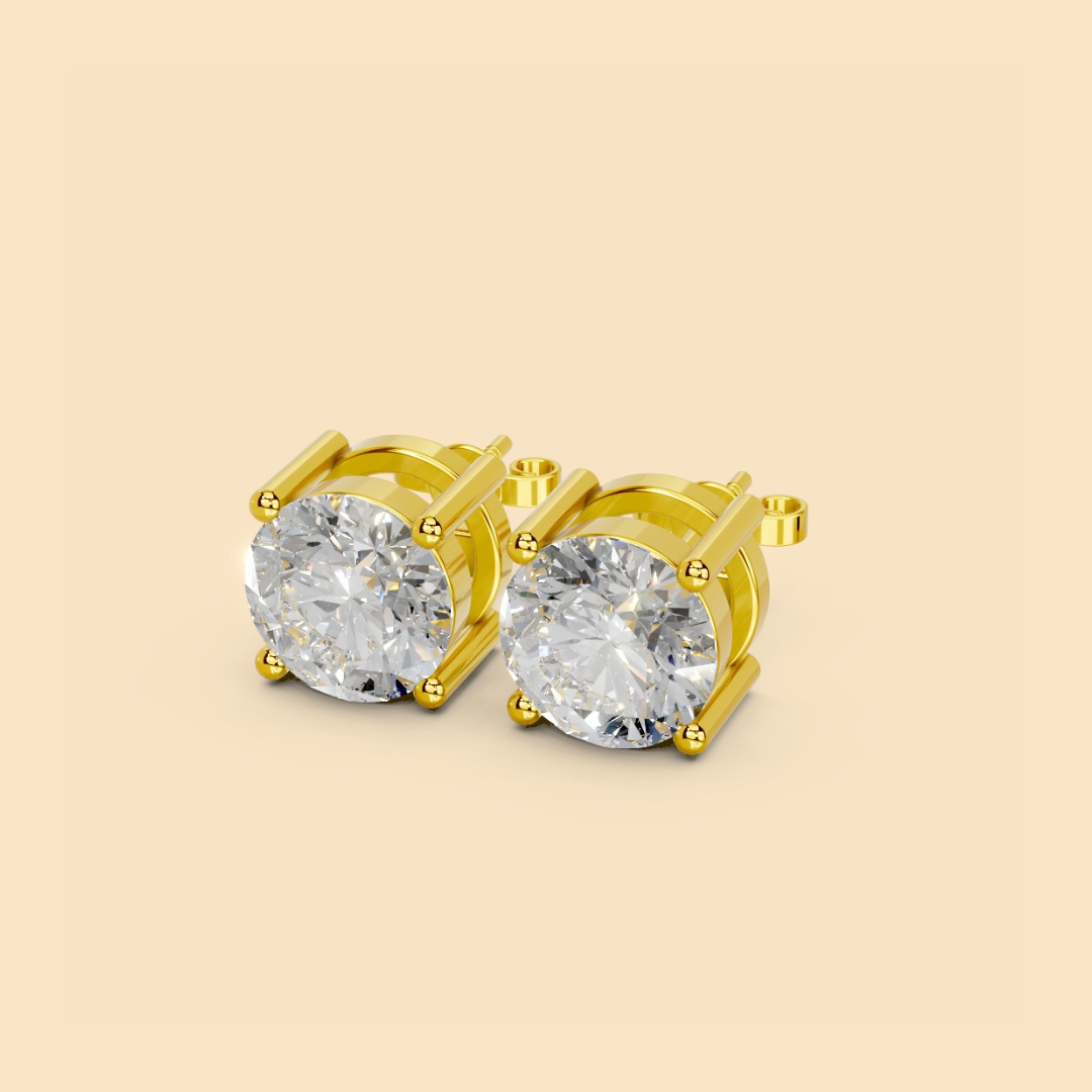 Solitaire Stud Earrings