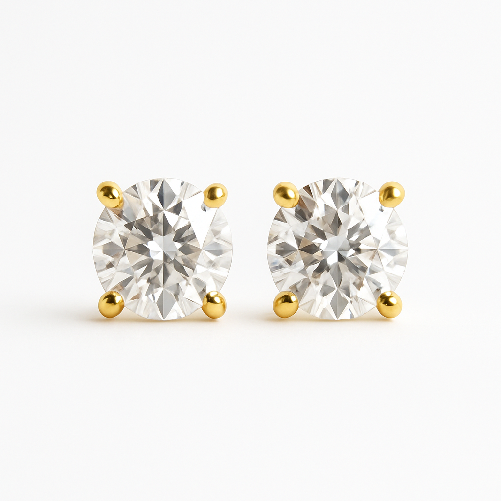 Solitaire Stud Earrings