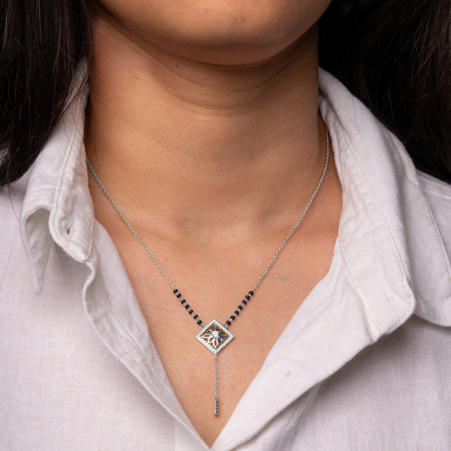 White Rhodium Plated Sterling Silver
