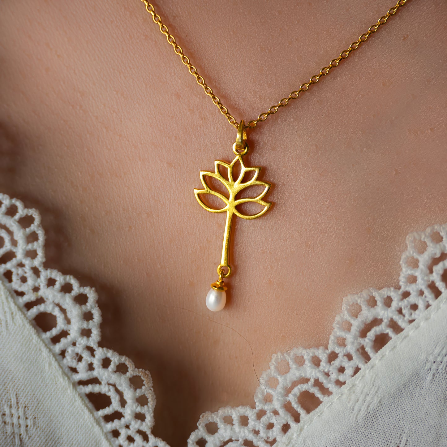 Serene Lotus Pendant (Without chain)