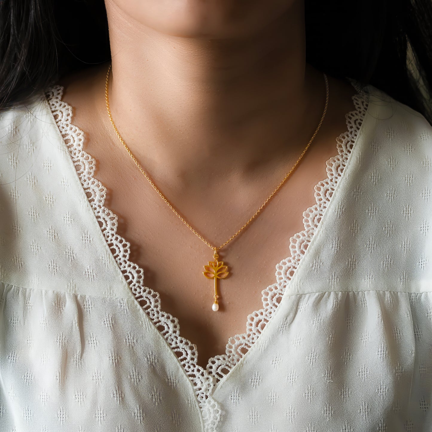 Serene Lotus Pendant (Without chain)