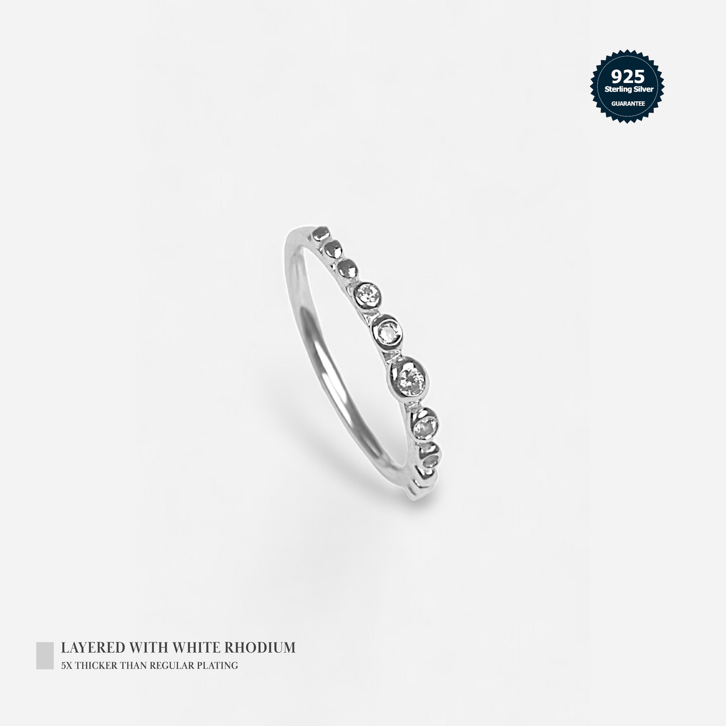 White Rhodium Plated Sterling Silver
