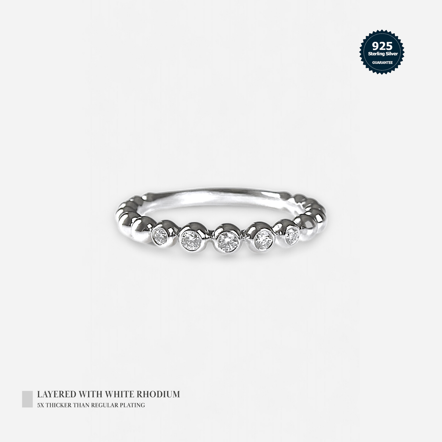 White Rhodium Plated Sterling Silver