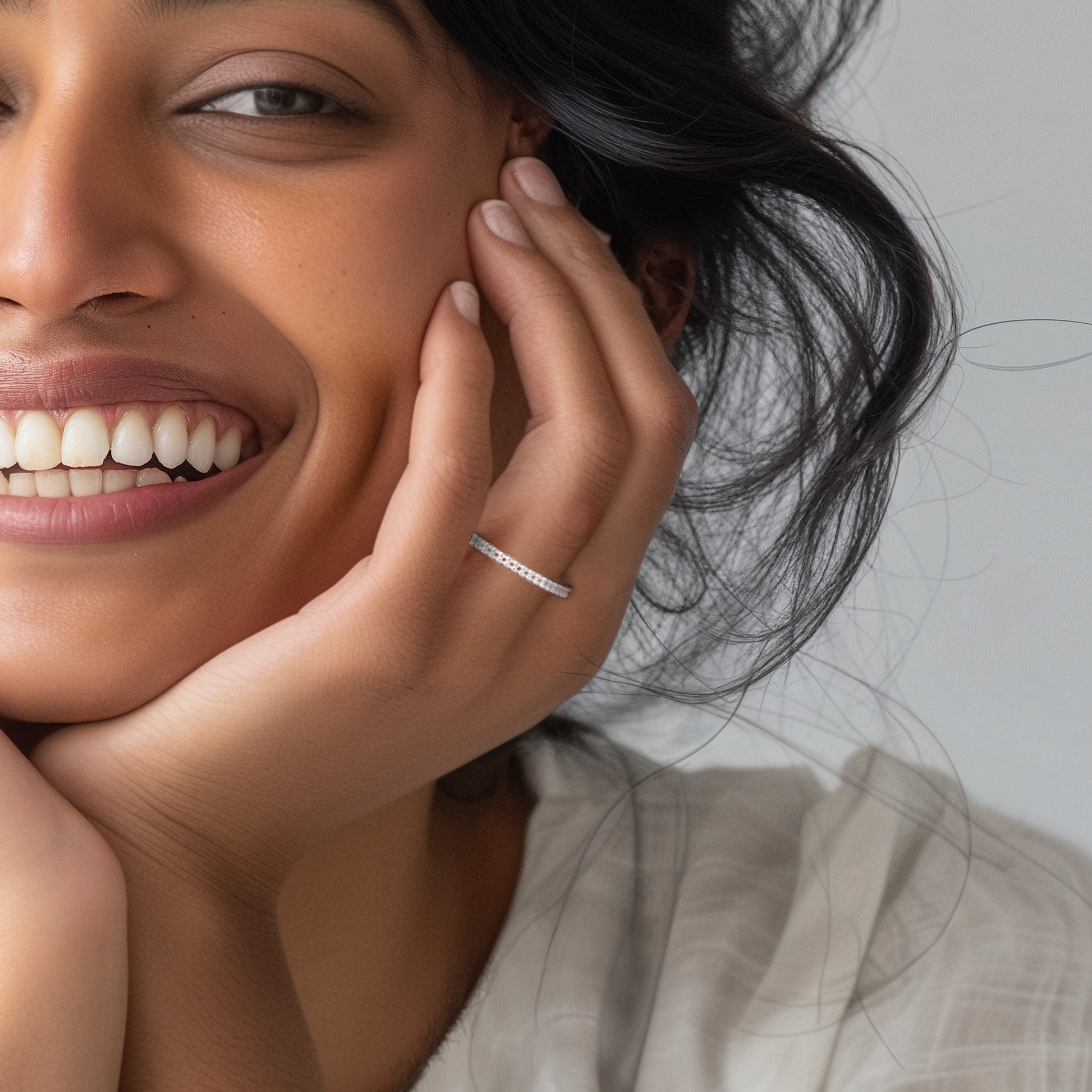 White Rhodium Plated Sterling Silver