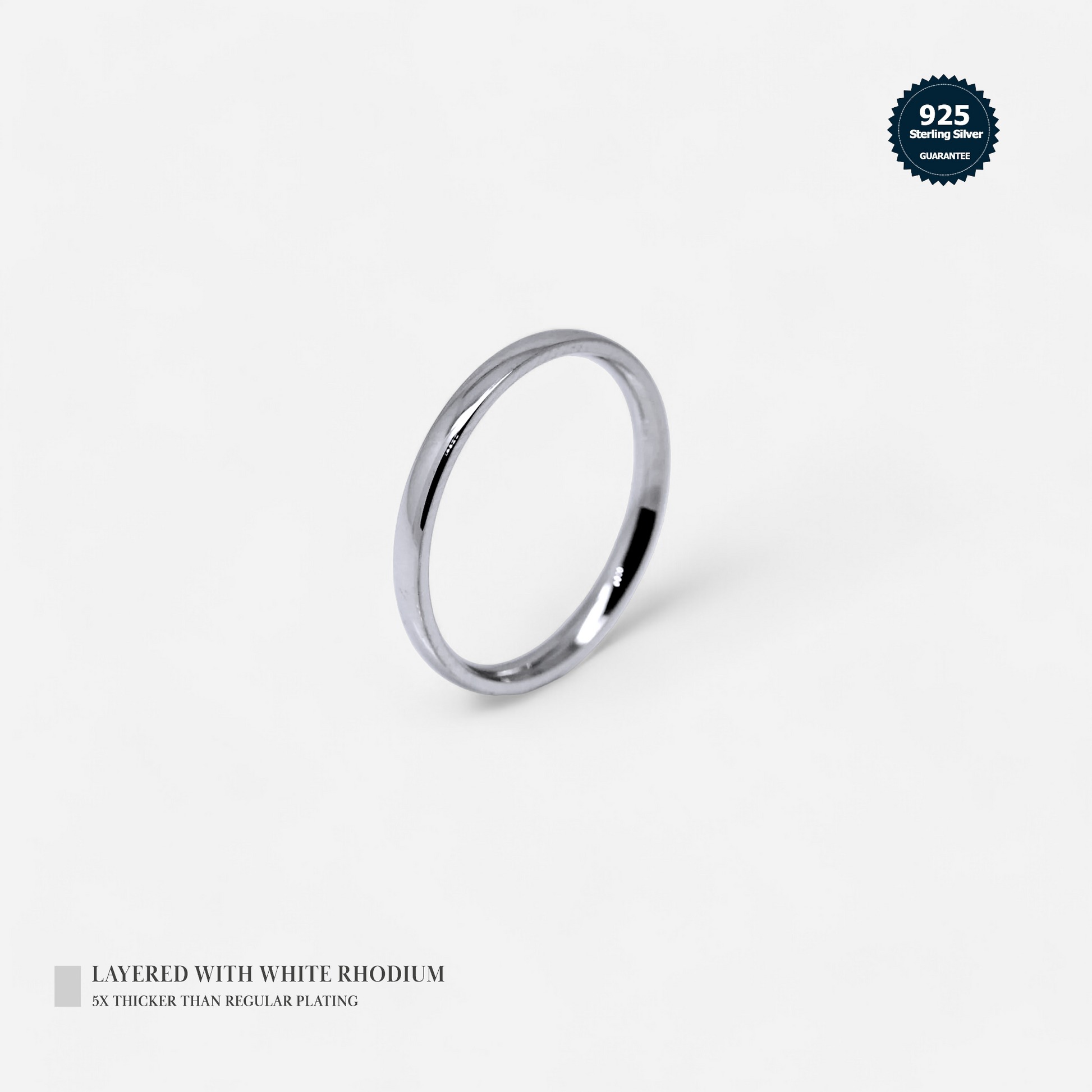White Rhodium Plated Sterling Silver
