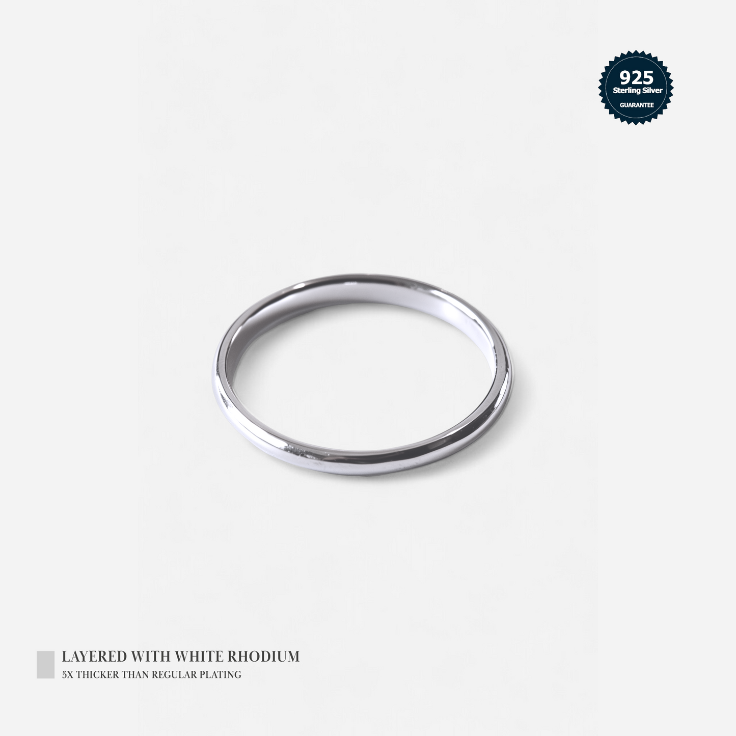 White Rhodium Plated Sterling Silver