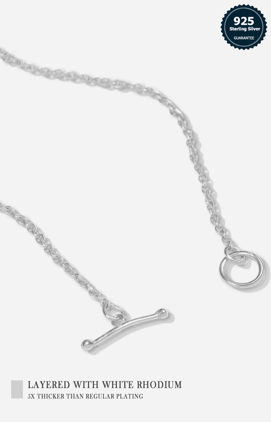 White Rhodium Plated Sterling Silver