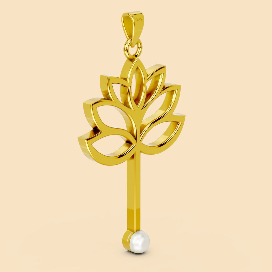 Serene Lotus Pendant (Without chain)