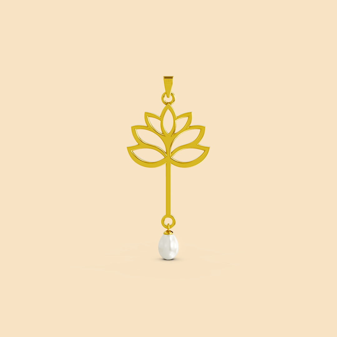 Serene Lotus Pendant (Without chain)